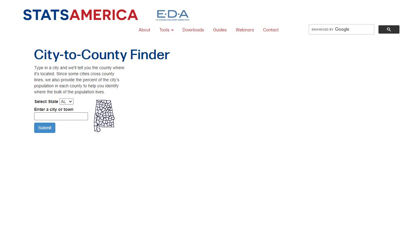 City-to-County Finder: StatsAmerica